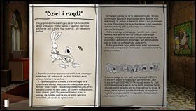 Kliknij chłopaka kursorem w kształcie cylindra i z magicznego podręcznika wybierz trik Dziel i rządź (5 pkt - Rozdział czwarty (2) | Opis przejścia Gray Matter - Gray Matter - poradnik do gry