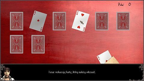 Na wstępie Sam wskazuje kartę, która według niej do końca rozgrywki pozostanie na stole (obojętnie którą, pojawi się ona automatycznie w dole ekranu) - Rozdział czwarty (2) | Opis przejścia Gray Matter - Gray Matter - poradnik do gry