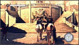 Wjedź do środka [1], a następnie udaj się przed wysokie schody [2] - Sekwencja 1 - Peace at Last (1) | Opis przejścia | Assassins Creed Brotherhood - Assassins Creed: Brotherhood - poradnik do gry