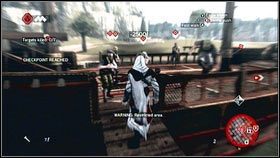 Po uzbieraniu odpowiedniej sumy, udaj się w zaznaczone miejsce [1] - Sekwencja 3 - The Fighter, The Lover and The Thief (2) | Opis przejścia - Assassins Creed: Brotherhood - poradnik do gry