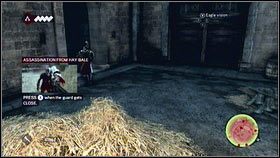 Z kobietą na rekach skręć na dole w prawo i zrzuć ładunek do dziury [1] - Sekwencja 4 - Den of Thieves (3) | Opis przejścia AC Brotherhood - Assassins Creed: Brotherhood - poradnik do gry