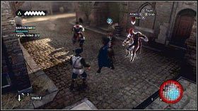 Wysłuchaj rozmowy [1], a następnie zabij atakujących cię Francuzów [2] - Sekwencja 6 - The Baron De Valois (1) | Opis przejścia AC Brotherhood - Assassins Creed: Brotherhood - poradnik do gry