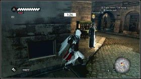 Zaraz po rozpoczęciu misji, jak najszybciej udaj się do zaznaczonego na mapie punktu [1] - Zadania kurtyzan (2) | Zadania poboczne | Assassins Creed Brotherhood - Assassins Creed: Brotherhood - poradnik do gry