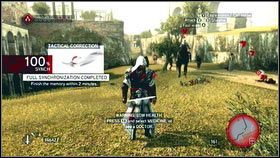 Zaraz po otrzymaniu zadania wsiądź na konia i udaj się w zaznaczone miejsce [1] - Kontrakty assassynów (2) | Zadania poboczne | Assassins Creed Brotherhood - Assassins Creed: Brotherhood - poradnik do gry