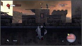 Obok południowej ściany twierdzy będą stały beczki, z których możesz skoczyć na drewniany drążek [1] - Maszyny Leonarda (1) | Zadania poboczne | Assassins Creed Brotherhood - Assassins Creed: Brotherhood - poradnik do gry