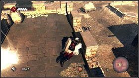 Dojdziesz po niej do świetlistego punktu, obok którego stoi strażnik [1] - Maszyny Leonarda (1) | Zadania poboczne | Assassins Creed Brotherhood - Assassins Creed: Brotherhood - poradnik do gry