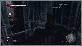 Po kilku sekundach pogoni za kardynałem, mężczyzna wjedzie windą na górę [1] - Legowiska Romulusa | Skarby i zadania sklepikarzy | Assassins Creed Brotherhood - Assassins Creed: Brotherhood - poradnik do gry