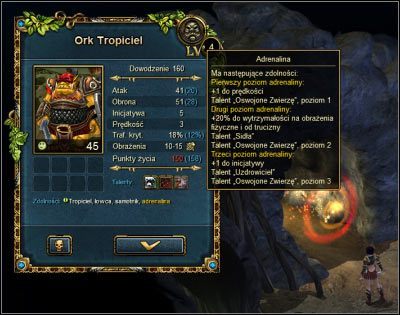 W praktyce wygląda to tak, że jeśli ork wykona atak albo otrzyma obrażenia, wzrośnie mu o kilka punktów poziom adrenaliny - Porady ogólne (2) | Porady i opis towarzyszy w Kings Bounty Nowe Światy - Kings Bounty: Nowe Światy - poradnik do gry