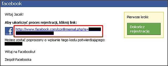 Po odebraniu poczty odszukaj wiadomość od użytkownika Facebook, zatytułowaną Jeszcze tylko jeden krok i będzie można zacząć używać Facebooka - Dołączenie do gry | Rozpoczęcie nowej gry Mafia Wars - Mafia Wars - poradnik do gry