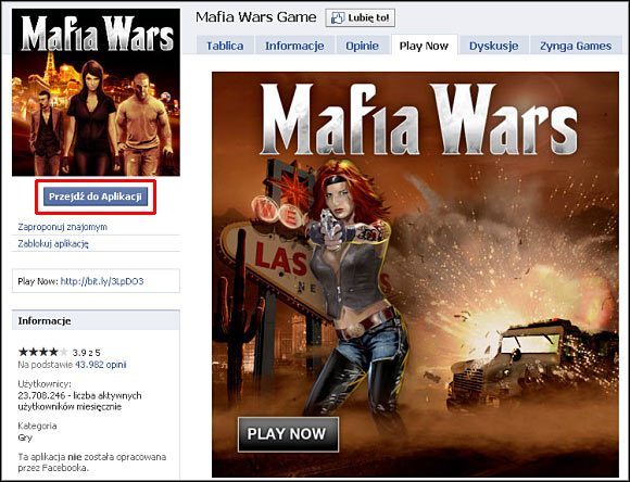 Przeglądarka powinna załadować stronę domową gry Mafia Wars - http://www - Dołączenie do gry | Rozpoczęcie nowej gry Mafia Wars - Mafia Wars - poradnik do gry