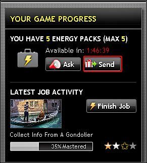 Kolejna metoda to korzystanie z paczek z energią (Energy Packs) - Awansowanie na wyższe poziomy | Porady | Mafia Wars - Mafia Wars - poradnik do gry