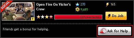 Drugi typ zadań wymagającego dokładniejszego omówienia to pozycje symbolizowane przez ikonę megafonu - Las Vegas (1) | Główne zadania (Jobs) | Mafia Wars - Mafia Wars - poradnik do gry