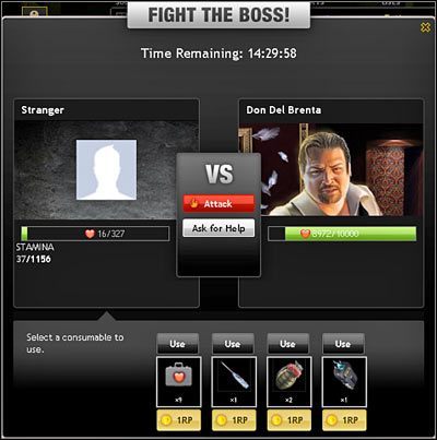 Ostatnia kategoria zadań prosząca się o dokładniejsze objaśnienie to walki z bossami - Włochy (1) | Główne zadania (Jobs) | Mafia Wars - Mafia Wars - poradnik do gry