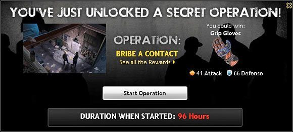 Informację o odblokowaniu możliwości zlecenia operacji otrzymuje się zazwyczaj w toku gry (powyższy screen) - Operacje (Operations) | Inne rodzaje zadań | Mafia Wars - Mafia Wars - poradnik do gry