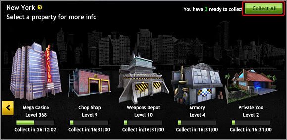 Wspomniane wyżej dobra dostarczane są w różnych odstępach czasu - Podstawowe informacje | Posiadłości (Properties) | Mafia Wars - Mafia Wars - poradnik do gry