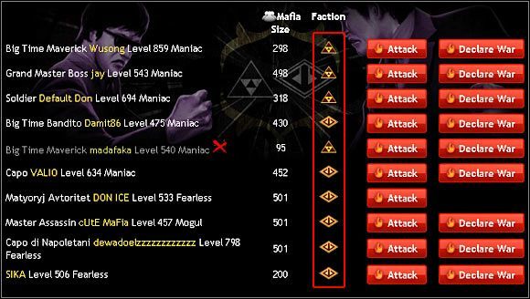 Bangkok - Walki rozgrywane w Bangkoku różnią się od pozostałych lokacji tym, że każdy z graczy jest członkiem jednego z dwóch zwalczających się wzajemnie ugrupowań (Triady i Yakuza) - Atakowanie graczy (2) | Walki (Fight) | Mafia Wars - Mafia Wars - poradnik do gry