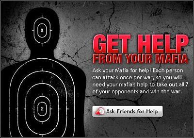 Po wybraniu celu i potwierdzeniu swojej decyzji o wypowiedzeniu wojny gra zaproponuje Ci poinformowanie Twoich znajomych o Twojej decyzji (powyższy screen) - Wojny między graczami | Walki (Fight) | Mafia Wars - Mafia Wars - poradnik do gry