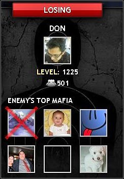 Po zamieszczeniu wpisu o rozpoczętej wojnie dobrze byłoby samemu zadać pierwszy cios, atakując jednego z sześciu pomocników drugiego gracza (powyższy screen) - Wojny między graczami | Walki (Fight) | Mafia Wars - Mafia Wars - poradnik do gry