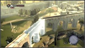 Żeby się do niego dostać, porozmawiaj ze stojącym niedaleko architektem [1] i odbuduj budowlę [2] - Glyphy | Zadania poboczne | Assassins Creed Brotherhood - Assassins Creed: Brotherhood - poradnik do gry