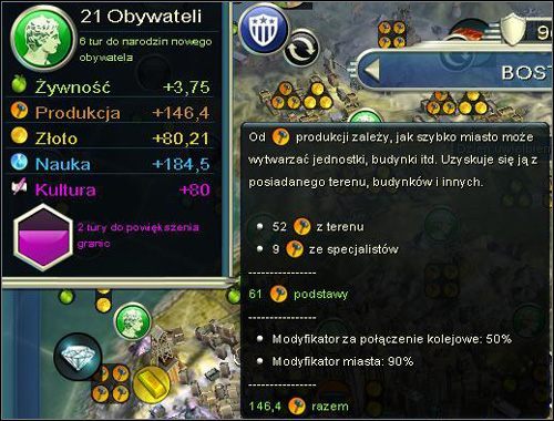 Przykład miasta produktywnego - Miasta produktywne | Rodzaje miast w Sid Meiers Civilization V - Sid Meiers Civilization V - poradnik do gry