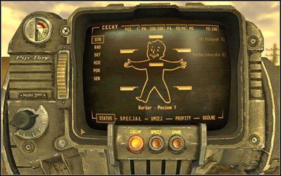 W górnej części Pip-Boya znajduje się kilka podstawowych informacji - Fallout New Vegas: Pip-Boy w Fallout New Vegas - Fallout: New Vegas - poradnik do gry