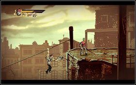 Następna fala przeciwników czeka na nas pod dachem z kolumnami - tutaj najlepiej wykorzystać granaty, gdyż siły wroga tym razem okażą się wyjątkowo liczne - Rozdział 3 - Other Side of the Tracks | Opis przejścia Shank - Shank - poradnik do gry