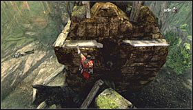 Podejdź teraz do ruin zlokalizowanych po lewej stronie i wciśnij przycisk A by chwycić się krawędzi #1 - Etap 3 - The Dead Bog (1) | Rozdział 1 | Solucja Castlevania Lords of Shadow - Castlevania: Lords of Shadow - poradnik do gry