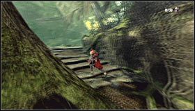 Niezależnie od tego czy zbadałeś już lewą ścieżkę czy też nie, wykonaj skok w stronę schodów zlokalizowanych po prawej stronie #1, a przy odrobinie szczęścia nie spędzisz dużo czasu w wodzie - Etap 3 - The Dead Bog (2) | Rozdział 1 | Solucja Castlevania Lords of Shadow - Castlevania: Lords of Shadow - poradnik do gry