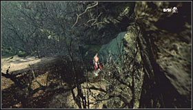 Po zeskoczeniu na dół zatrzymaj się i udaj się w prawo #1, a powinieneś odnaleźć wejście do dość dobrze ukrytej jaskini #2 - Etap 3 - The Dead Bog (2) | Rozdział 1 | Solucja Castlevania Lords of Shadow - Castlevania: Lords of Shadow - poradnik do gry
