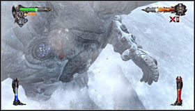 Podobnie jak wcześniej, musisz przystąpić do niszczenia runy #1, uderzając w nią z pomocą przycisku X - Etap 5 - Oblivion Lake (2) | Rozdział 1 | Solucja Castlevania Lords of Shadow - Castlevania: Lords of Shadow - poradnik do gry