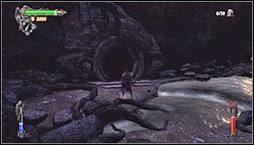 Ruszaj wgłąb ekranu #1, gdyż za wodospadem znajduje się niewielka pieczara - Etap 1 - Enchanted Forest (1) | Rozdział 2 | Solucja Castlevania Lords of Shadow - Castlevania: Lords of Shadow - poradnik do gry