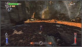 Po dotarciu do krawędzi ponownie wciśnij prawy trigger, a to dlatego, że w pobliżu znajduje się interaktywny zaczep #1 - Etap 2 - Underground Caves (1) | Rozdział 2 | Castlevania Lords of Shadow - Castlevania: Lords of Shadow - poradnik do gry