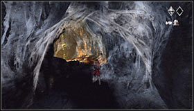 Wykonaj kilka kroków do przodu i po podświetleniu przez grę interaktywnego zaczepu #1 skorzystaj z haka - Etap 2 - Underground Caves (2) | Rozdział 2 | Castlevania Lords of Shadow - Castlevania: Lords of Shadow - poradnik do gry