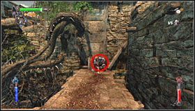 Zejdź po schodach, a dotrzesz do niewielkiego pomieszczenia, w którym znajduje się ciało poległego sojusznika #1 - Etap 3 - Labyrinth Entrance (1) | Rozdział 2 | Castlevania Lords of Shadow - Castlevania: Lords of Shadow - poradnik do gry