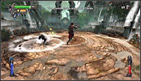 W trakcie pojedynku musisz przede wszystkim uważać na szybkie ataki wilkołaka, pomagając sobie przewrotami #1 - Etap 3 - Labyrinth Entrance (2) | Rozdział 2 | Castlevania Lords of Shadow - Castlevania: Lords of Shadow - poradnik do gry