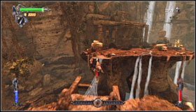 Ustaw się teraz przy oznaczonym przez grę mostku #1 i wciśnij przycisk Y, a pająk automatycznie utworzy w tym miejscu przejście - Etap 4 - Waterfalls of Agharta (2) | Rozdział 2 | Castlevania Lords of Shadow - Castlevania: Lords of Shadow - poradnik do gry