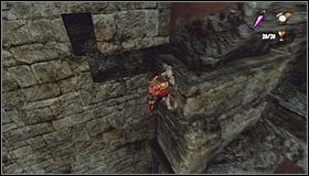 Jak możesz się łatwo domyślić, musisz odbić się od ściany (X lub Y), wykonać skok (A) #1 i w powietrzu złapać się nowego zaczepu (prawy trigger) - Etap 7 - Sanctuary Entrance (1) | Rozdział 2 | Castlevania Lords of Shadow - Castlevania: Lords of Shadow - poradnik do gry