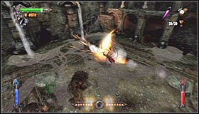 Bitwę tę dobrze byłoby rozpocząć od wypuszczania sztyletów z pomocą umiejętności Dagger Wave - Etap 7 - Sanctuary Entrance (2) | Rozdział 2 | Castlevania Lords of Shadow - Castlevania: Lords of Shadow - poradnik do gry