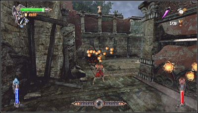 W celu zaliczenia wyzwania musisz w trakcie przechodzenia etapu wessać jednocześnie co najmniej dwadzieścia pozostawionych przez przeciwników kul energii - Etap 7 - Sanctuary Entrance (2) | Rozdział 2 | Castlevania Lords of Shadow - Castlevania: Lords of Shadow - poradnik do gry