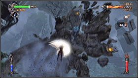 Po zniszczeniu pierwszej runy szybko przemieść się o około dwa poziomy w dół #1, a to dlatego, że tytan będzie chciał Cię złapać - Etap 8 - Sanctuary of Titans (2) | Rozdział 2 | Castlevania Lords of Shadow - Castlevania: Lords of Shadow - poradnik do gry