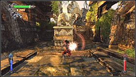 Po zapoznaniu się z opisem działania nowo pozyskanej mrocznej rękawicy ustaw się przy podświetlonej przez statule #1 - Etap 1 - The Three Towers (1) | Rozdział 3 | Solucja Castlevania Lords of Shadow - Castlevania: Lords of Shadow - poradnik do gry