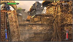Jeżeli wszystko wykonałeś zgodnie z planem, to statua powinna zostać popchnięta z taką siłą, że wyłamie bramę #1 - Etap 1 - The Three Towers (1) | Rozdział 3 | Solucja Castlevania Lords of Shadow - Castlevania: Lords of Shadow - poradnik do gry