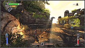 Skorzystaj z nowo odblokowanego przejścia i przygotuj się do zlikwidowania obecnych w okolicy kilku mniejszych wilkołaków #1 - Etap 1 - The Three Towers (1) | Rozdział 3 | Solucja Castlevania Lords of Shadow - Castlevania: Lords of Shadow - poradnik do gry