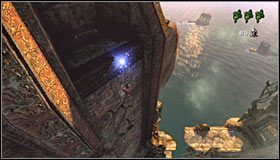 Powróć do artefaktu i ustaw się w takim miejscu, w którym gra ukaże Ci zejście z wieży #1 - Etap 1 - The Three Towers (3) | Rozdział 3 | Solucja Castlevania Lords of Shadow - Castlevania: Lords of Shadow - poradnik do gry