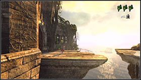 Docelowo powinieneś wylądować na niewielkim balkoniku, na którym leży zbadane już wcześniej ciało rycerza #1 - Etap 1 - The Three Towers (4) | Rozdział 3 | Solucja Castlevania Lords of Shadow - Castlevania: Lords of Shadow - poradnik do gry