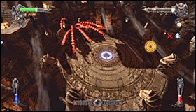 Jeżeli do tej pory przechowywałeś mroczny kryształ, to w trakcie tego pojedynku możesz go oczywiście wykorzystać #1, dzięki czemu boss straci pewną część paska zdrowia - Etap 2 - The Dark Lord of the Lycans (1) | Rozdział 3 | Castlevania - Castlevania: Lords of Shadow - poradnik do gry