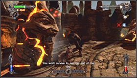 Jak można się łatwo domyślić, musisz przystąpić do sukcesywnego niszczenia kolejnych posągów #1 - Etap 2 - The Dark Lord of the Lycans (2) | Rozdział 3 | Solucja Castlevania - Castlevania: Lords of Shadow - poradnik do gry