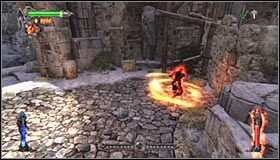 Po wylądowaniu pozostań w tym miejscu i zajmij się zlikwidowaniem nowych małych trolli, które się tu wkrótce pojawią #1 - Etap 1 - Mountain Fortress (1) | Rozdział 4 | Solucja Castlevania - Castlevania: Lords of Shadow - poradnik do gry