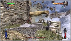 Podbiegnij tu w prawo i skorzystaj z nowego interaktywnego zaczepu #1 - Etap 1 - Mountain Fortress (2) | Rozdział 4 | Solucja Castlevania - Castlevania: Lords of Shadow - poradnik do gry