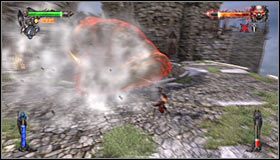 Trolla atakuj w tych momentach, w których co najmniej jedna jego ręka znajduje się na okupowanym murku #1 - Etap 1 - Mountain Fortress (2) | Rozdział 4 | Solucja Castlevania - Castlevania: Lords of Shadow - poradnik do gry